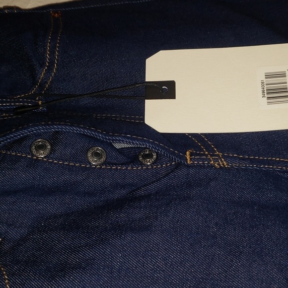 LEVI’S Wedgie Straight Fringe Pocket Blue Jeans - Picture 7 of 12